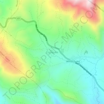 Cocapata topographic map, elevation, terrain