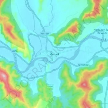 Mahad topographic map, elevation, terrain