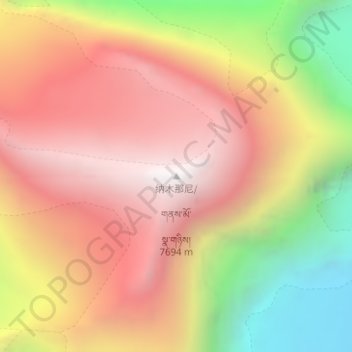 纳木那尼峰 topographic map, elevation, terrain