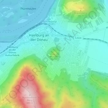 Schlossberg topographic map, elevation, terrain