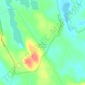 Porcupine Mountain topographic map, elevation, terrain