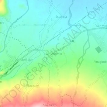 San Antonio topographic map, elevation, terrain
