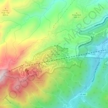 Chalet Village topographic map, elevation, terrain