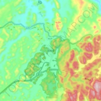 泗顶镇 topographic map, elevation, terrain