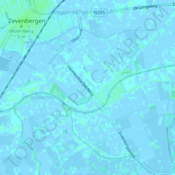 Hazeldonk topographic map, elevation, terrain