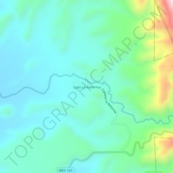 Ejido La Reforma topographic map, elevation, terrain