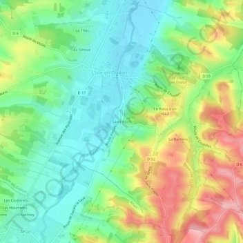 Saint-Roch topographic map, elevation, terrain