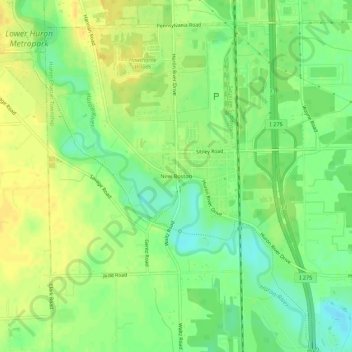 New Boston topographic map, elevation, terrain