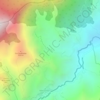 El Carmen topographic map, elevation, terrain