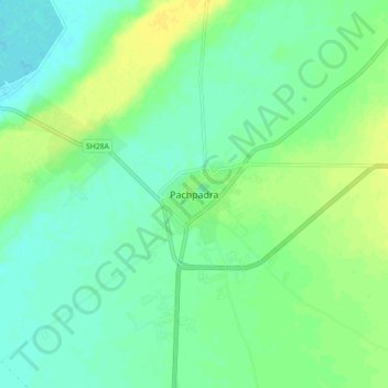 Pachpadra topographic map, elevation, terrain