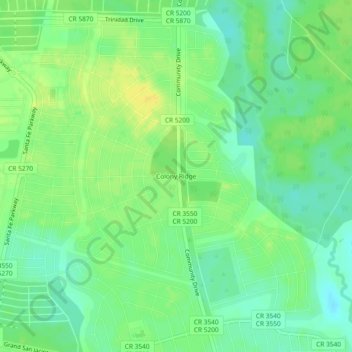 Colony Ridge topographic map, elevation, terrain