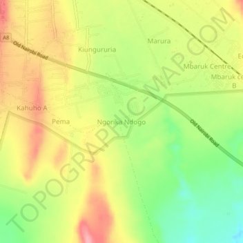 Ngorika Ndogo topographic map, elevation, terrain