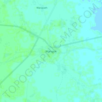 Wanyjok topographic map, elevation, terrain