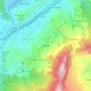 Elagolla topographic map, elevation, terrain