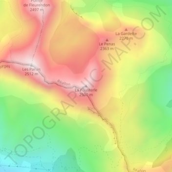 La Pousterle topographic map, elevation, terrain