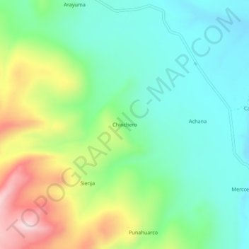 Chinchero topographic map, elevation, terrain