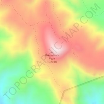 Greenback Peak topographic map, elevation, terrain
