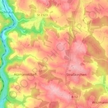 Seiersdorf topographic map, elevation, terrain
