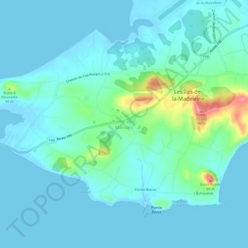 Havre-aux-Maisons topographic map, elevation, terrain