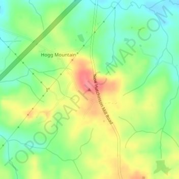 Hogg Mountain topographic map, elevation, terrain