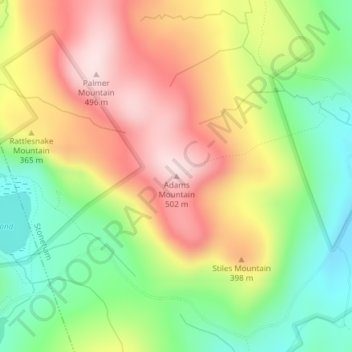 Adams Mountain topographic map, elevation, terrain