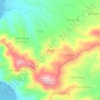 Luyong topographic map, elevation, terrain