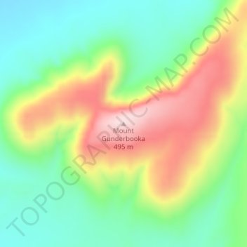 Mount Gunderbooka topographic map, elevation, terrain