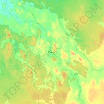Purmo topographic map, elevation, terrain