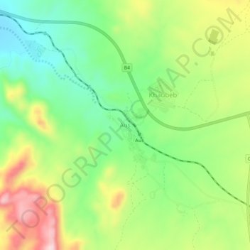 Aus topographic map, elevation, terrain