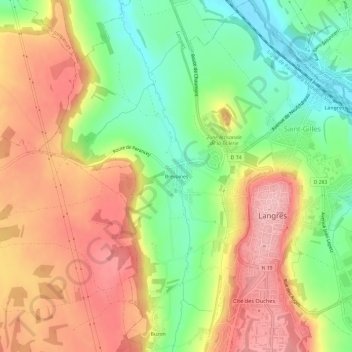 Brévoines topographic map, elevation, terrain