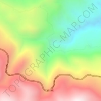 Mil Cascadas (Las Granadas) topographic map, elevation, terrain