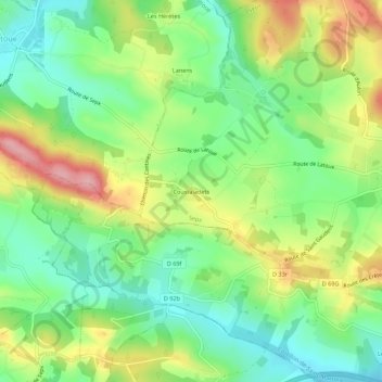 Coustaladets topographic map, elevation, terrain