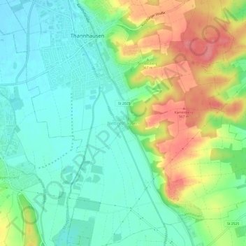Nettershausen topographic map, elevation, terrain