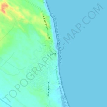 Zumbi topographic map, elevation, terrain