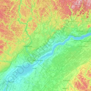 Les Chenaux topographic map, elevation, terrain