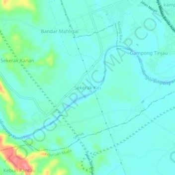Sekerak Kiri topographic map, elevation, terrain