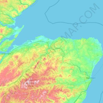 Banffshire topographic map, elevation, terrain