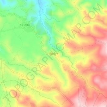 Budey topographic map, elevation, terrain