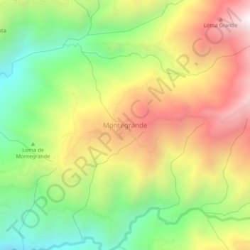Montegrande topographic map, elevation, terrain