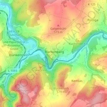 Blankenberg topographic map, elevation, terrain