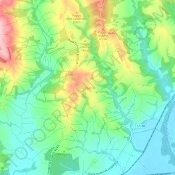 Dogana topographic map, elevation, terrain