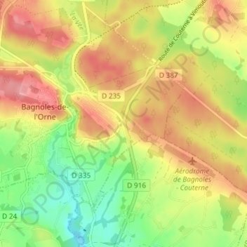 Les Milles Mottes topographic map, elevation, terrain