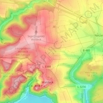 Dringe topographic map, elevation, terrain