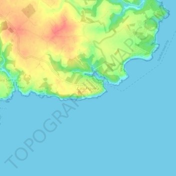 Cala Figuera topographic map, elevation, terrain