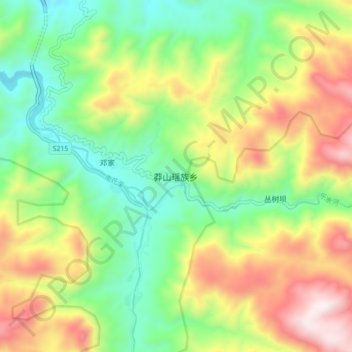 Mangshan topographic map, elevation, terrain
