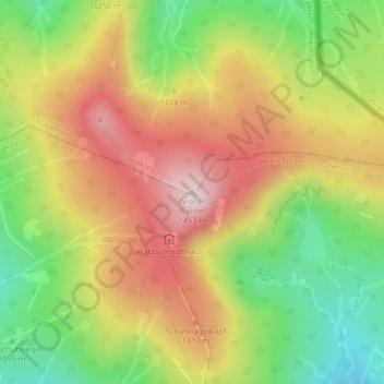 Großer Rachel topographic map, elevation, terrain