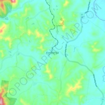 Kandanga topographic map, elevation, terrain