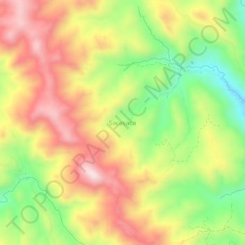 Sacasaca topographic map, elevation, terrain