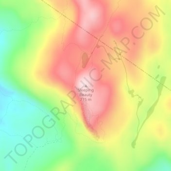 Sleeping Beauty topographic map, elevation, terrain