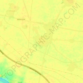 Baldeo topographic map, elevation, terrain